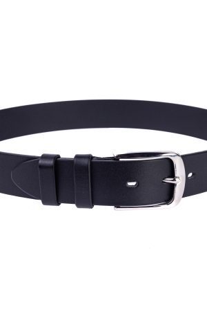 Чорний ремінь з пряжкою з нержавіючої сталі 40мм