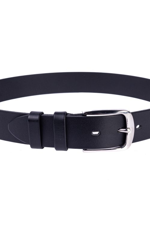 Чорний ремінь з пряжкою з нержавіючої сталі 40мм