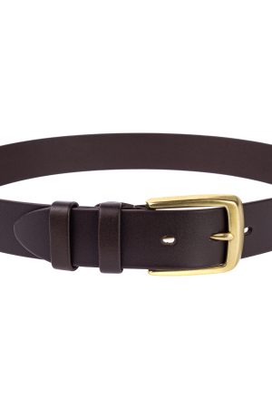 Коричневий ремінь з латунною пряжкою 40мм