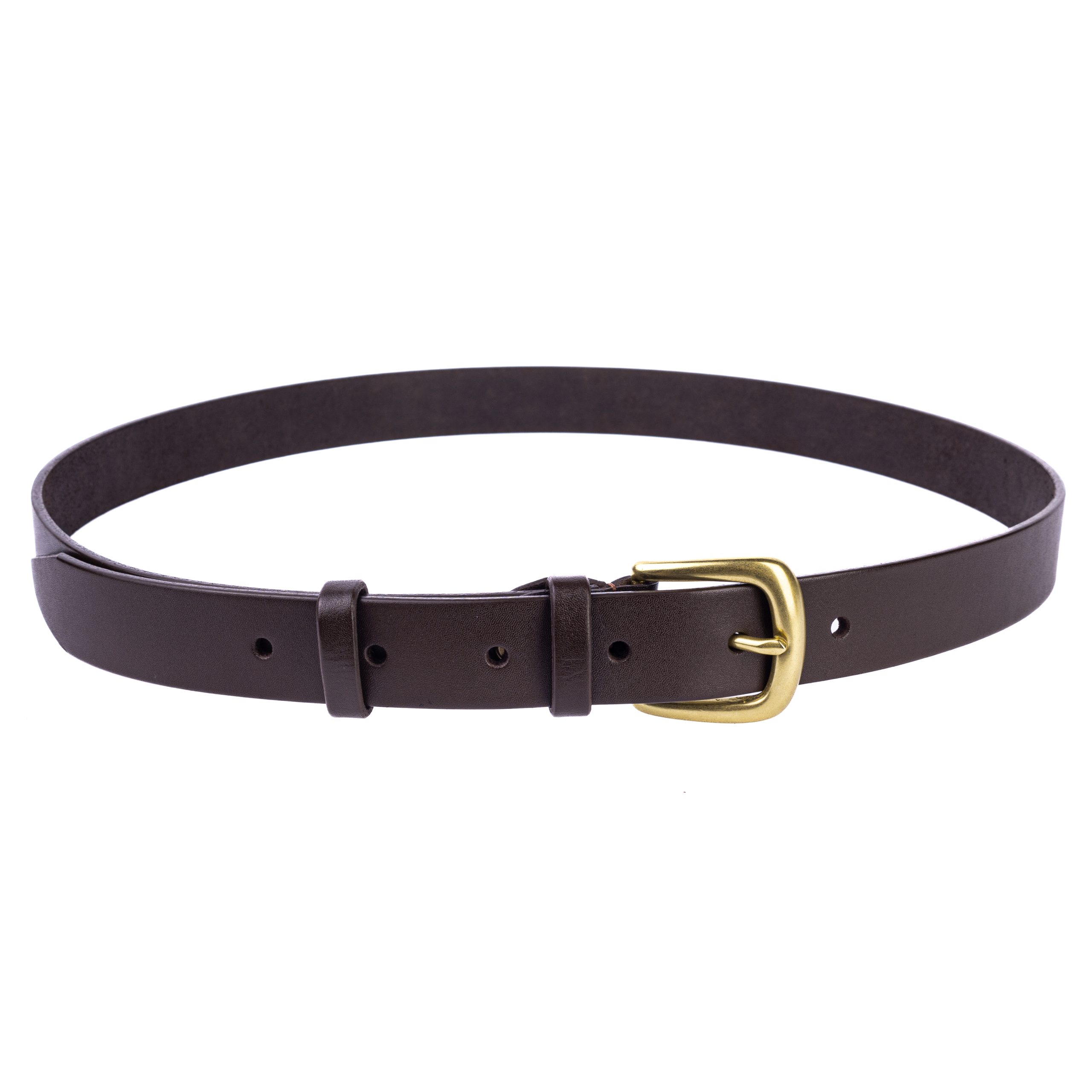 Коричневий ремінь з латунною пряжкою 30мм