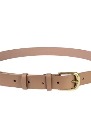 Карамельний ремінь з латуною пряжкою 30мм