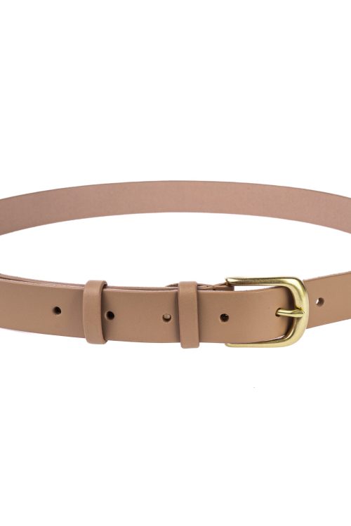 Карамельний ремінь з латуною пряжкою 30мм