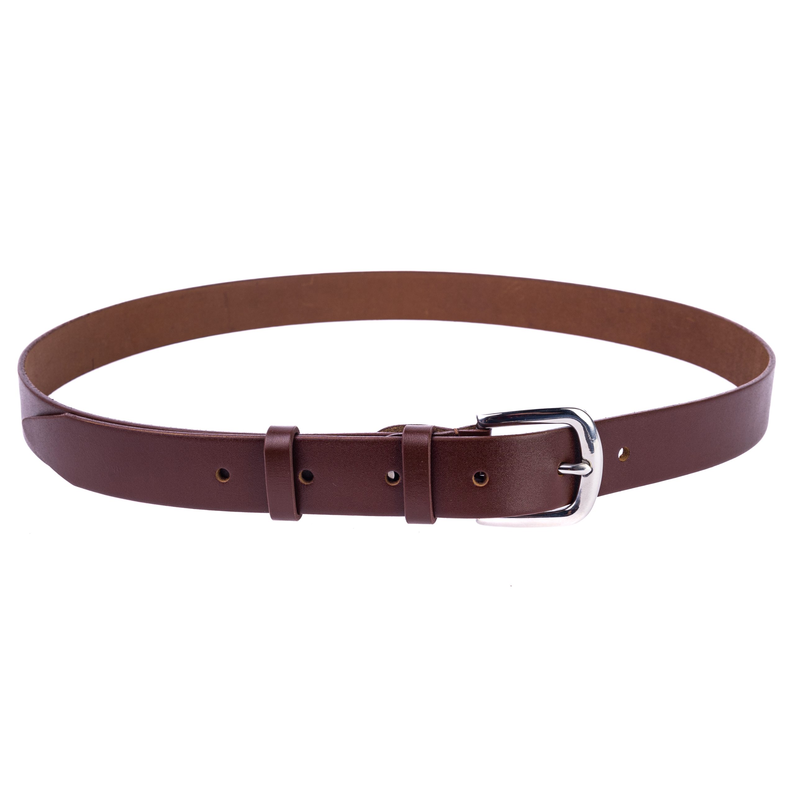 Коричневий (коньяк) ремінь з пряжкою з нержавіючої сталі 30 мм