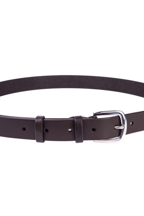 Коричневий ремінь з пряжкою з нержавіючої сталі 30 мм