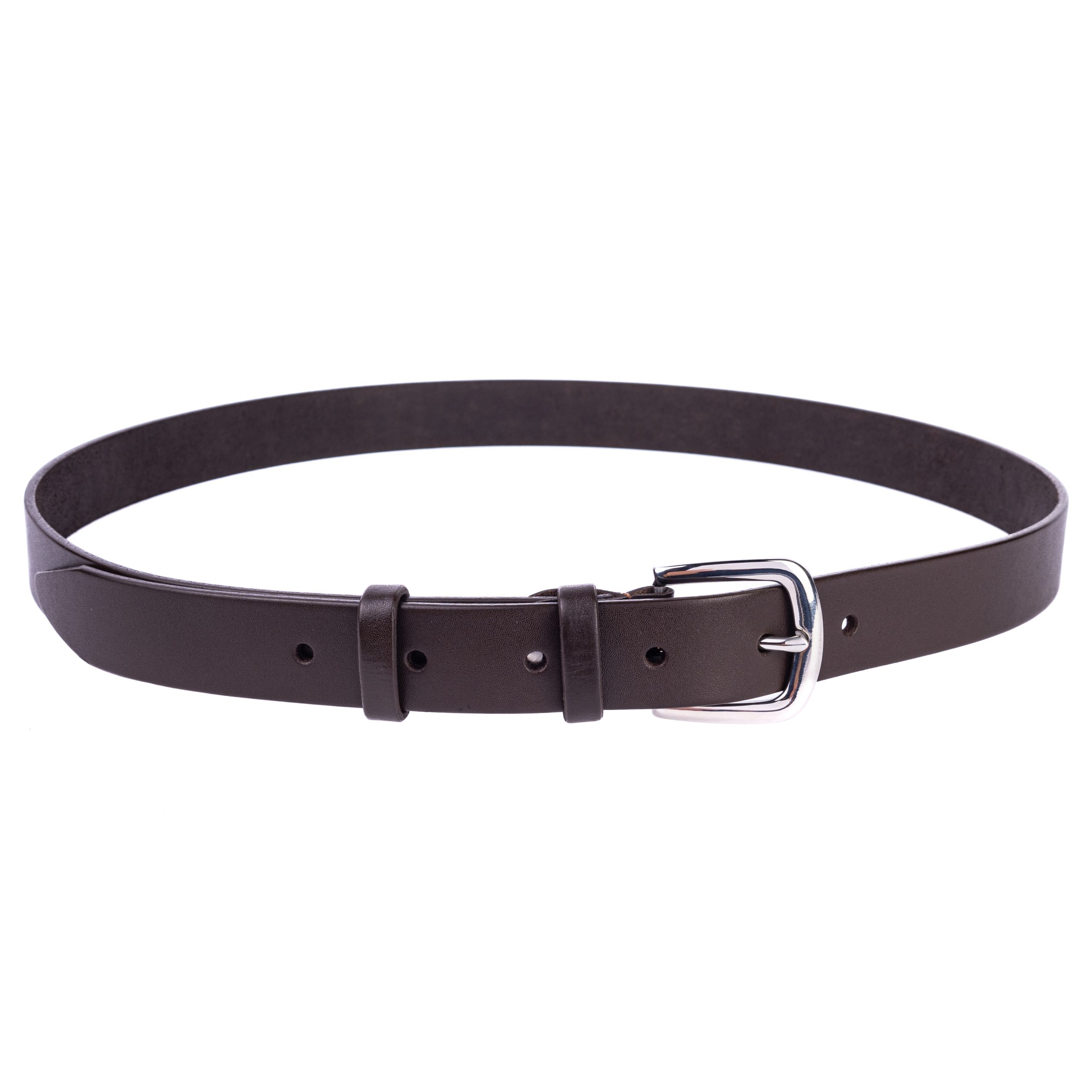 Коричневий ремінь з пряжкою з нержавіючої сталі 30 мм