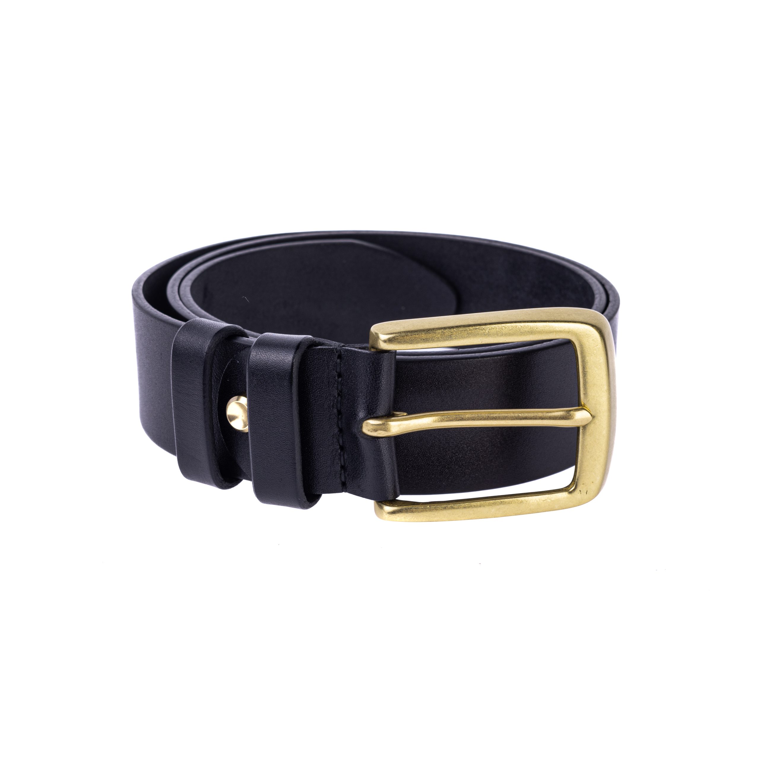 Чорний ремінь з латунною пряжкою 40мм - Зображення 5