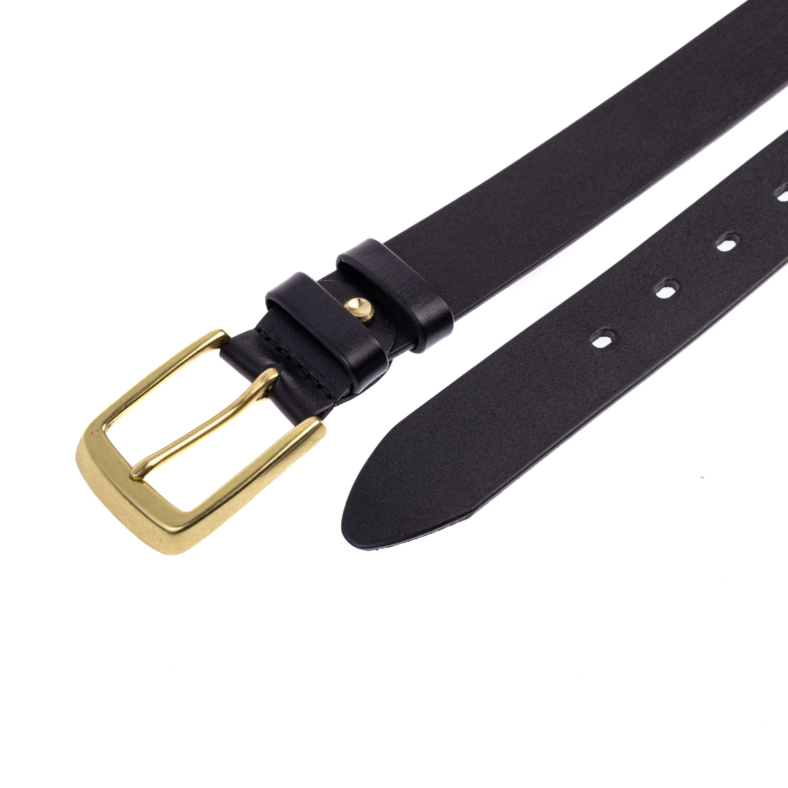Чорний ремінь з латунною пряжкою 40мм - Зображення 4