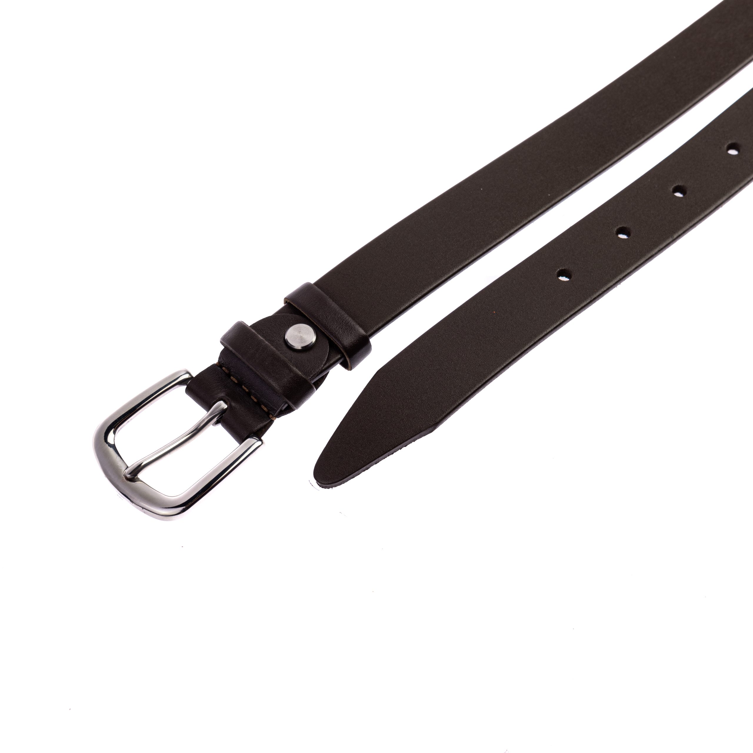Коричневий ремінь з пряжкою з нержавіючої сталі 30 мм - Зображення 3