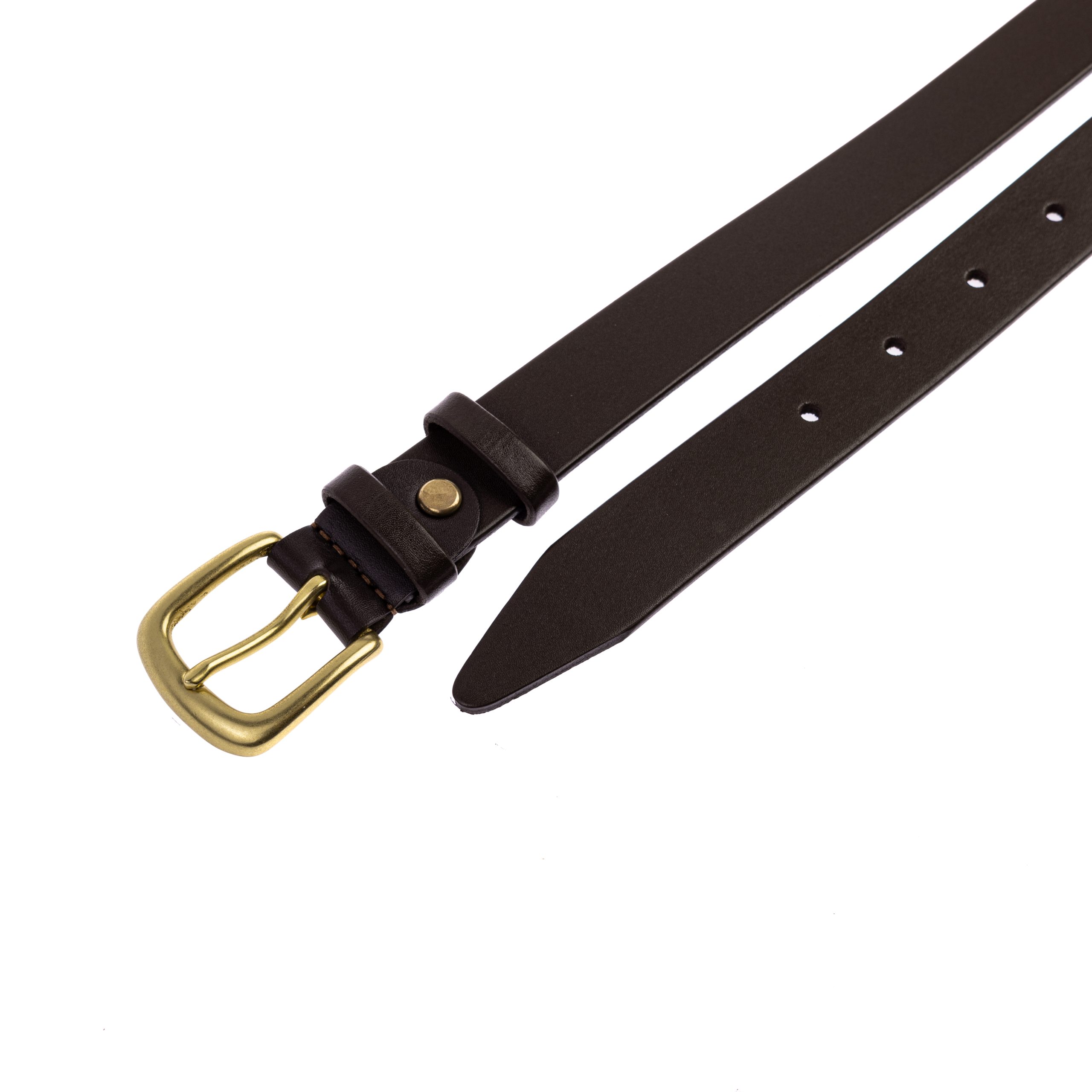 Коричневий ремінь з латунною пряжкою 30мм - Зображення 3