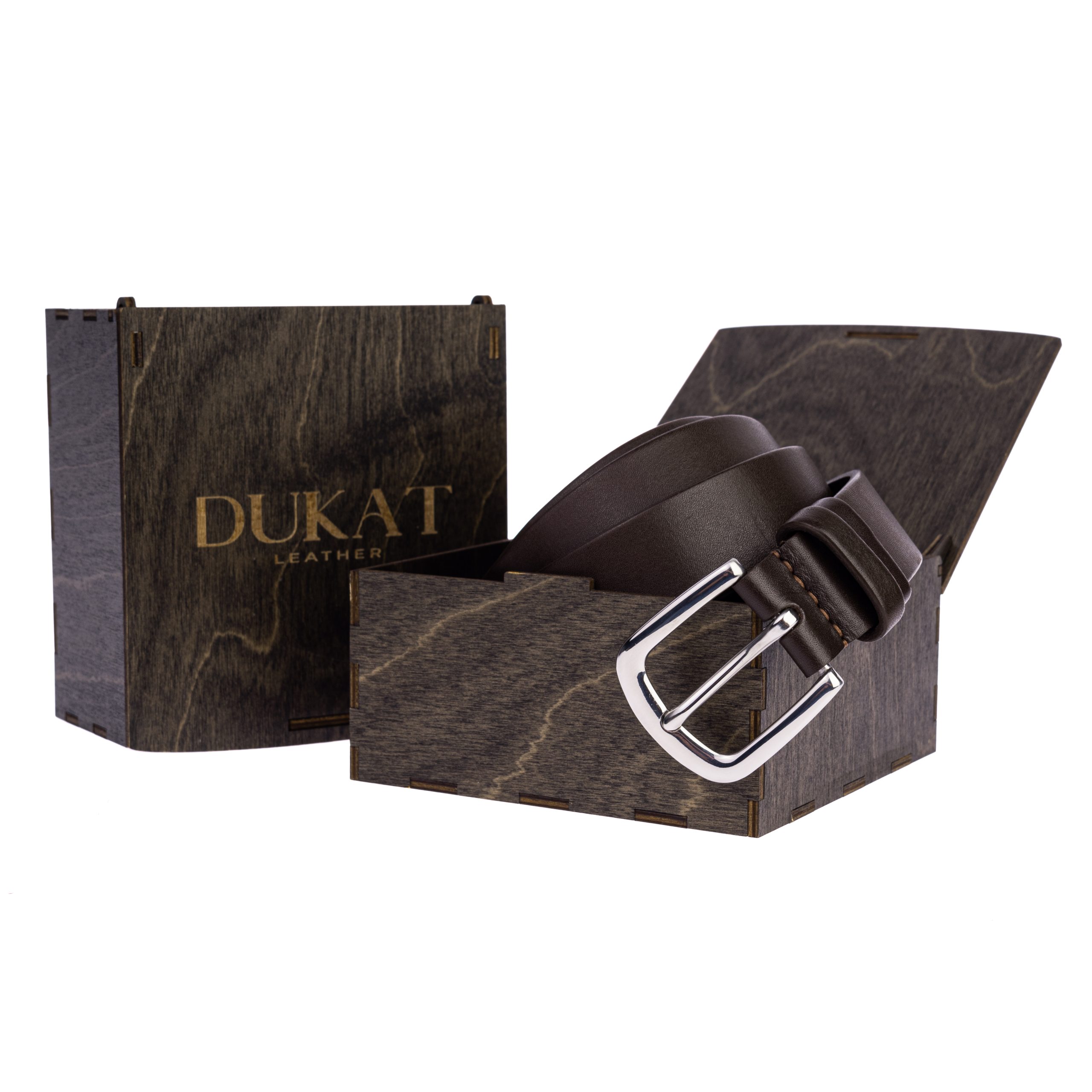 Коричневий ремінь з пряжкою з нержавіючої сталі 30 мм - Зображення 4