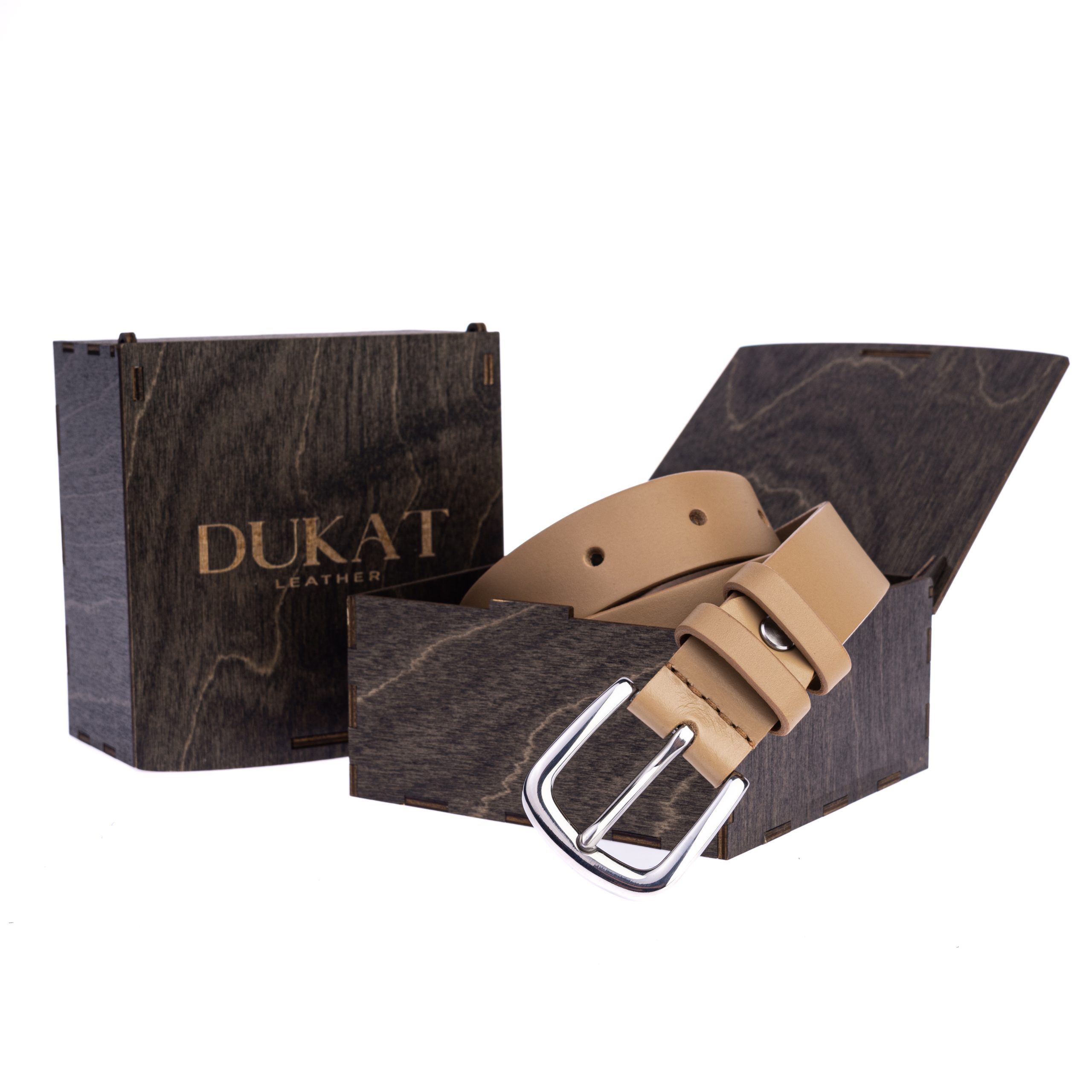 Карамельний ремінь з пряжкою з нержавіючої сталі 30мм - Зображення 4