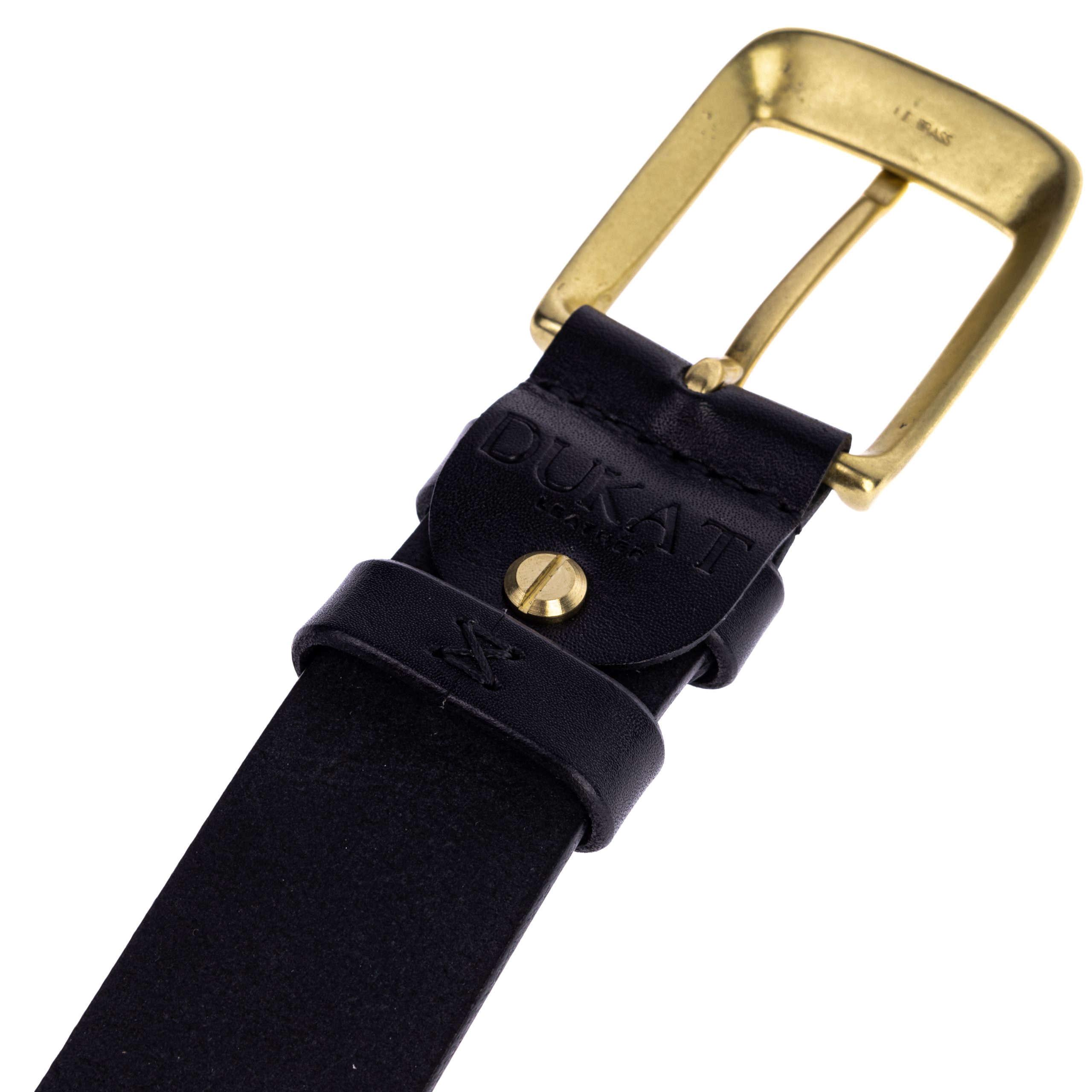 Чорний ремінь з латунною пряжкою 40мм - Зображення 3