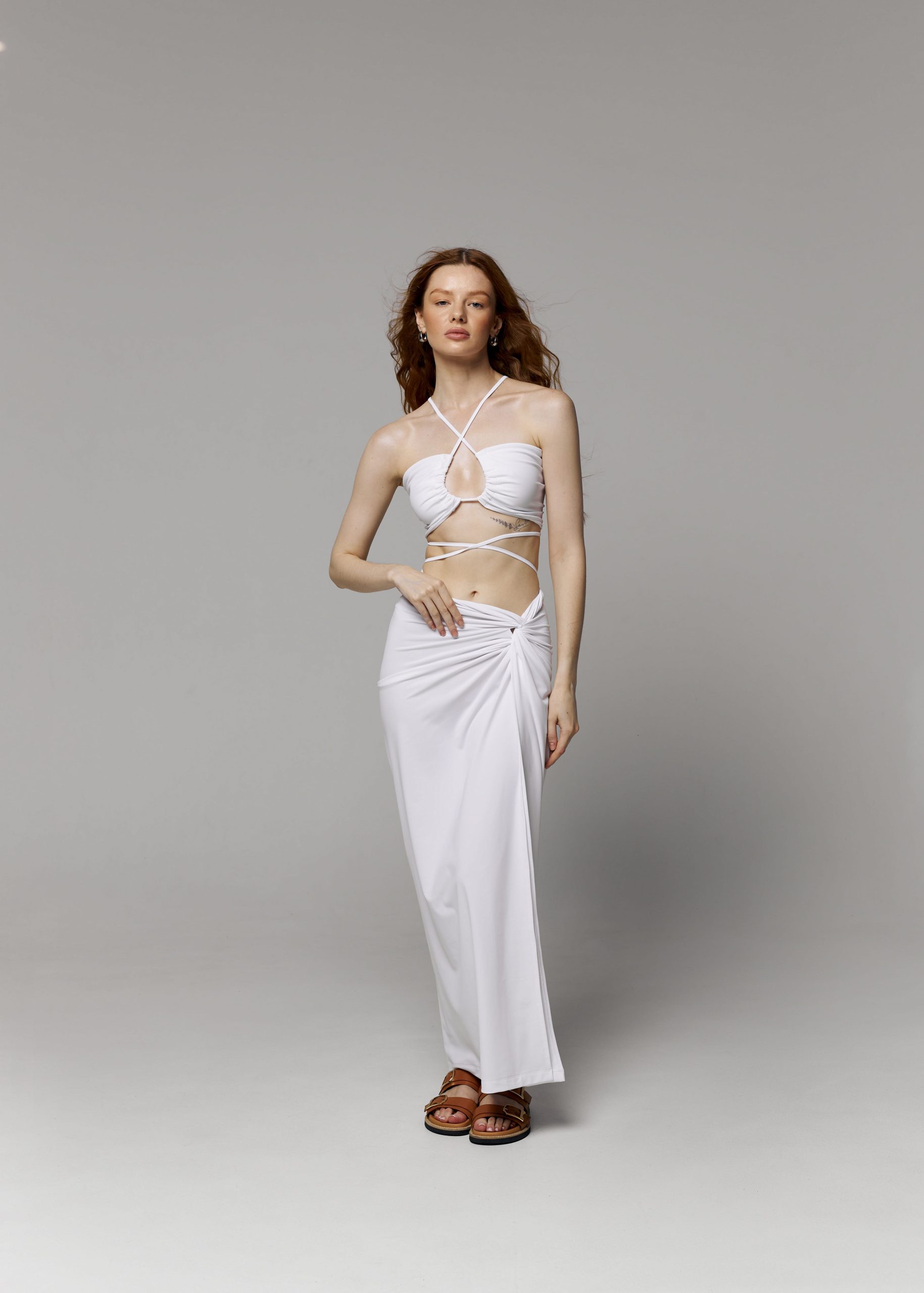 Білий костюм із щільного біфлексу - Зображення 3