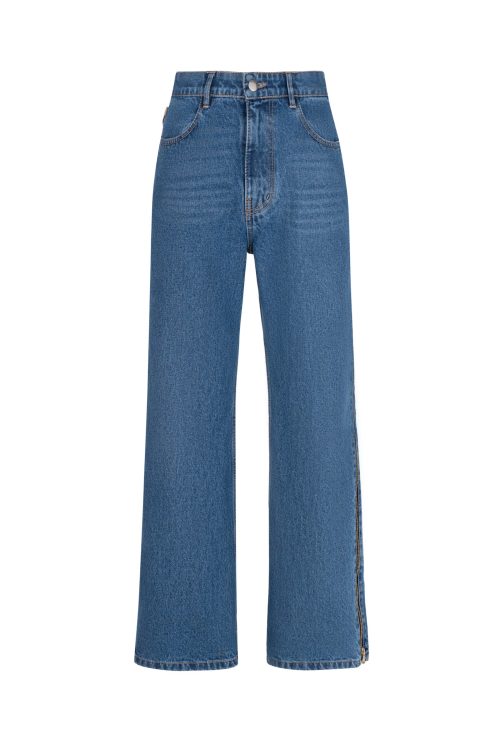 Jeans with zippers
