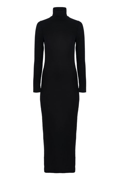 Merino wool turtleneck maxi dress