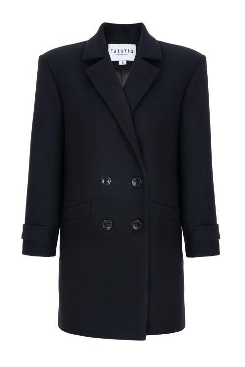 Double-breasted midi coat