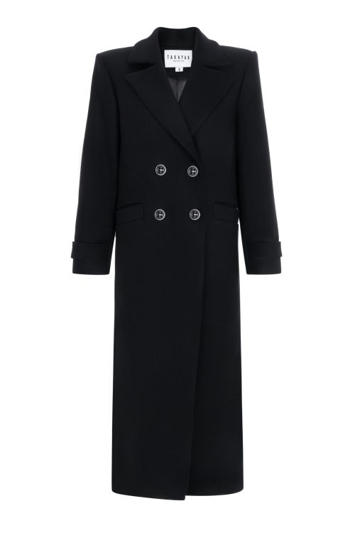 Double-breasted maxi coat