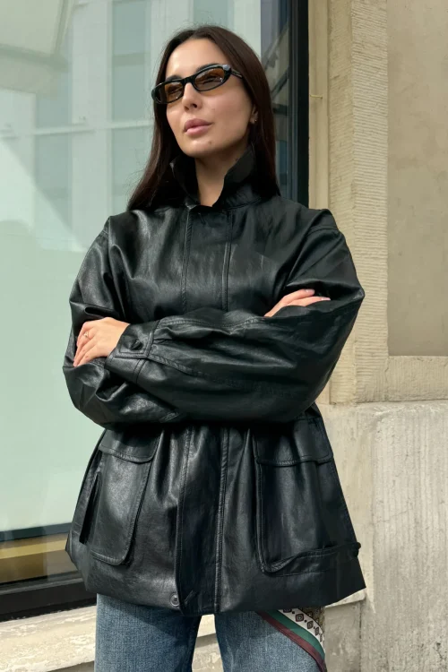 Куртка-сорочка Oversize з еко-шкіри
