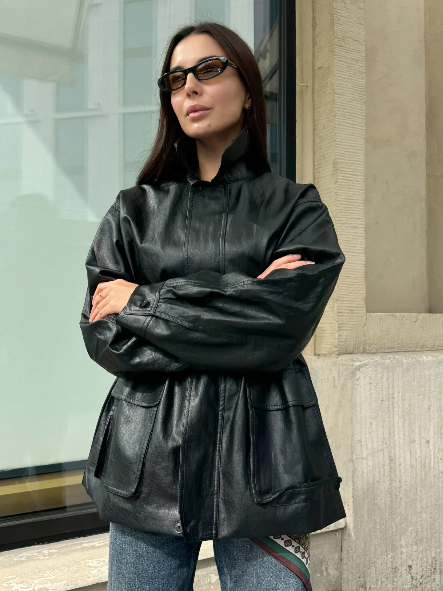 Куртка-сорочка Oversize з еко-шкіри