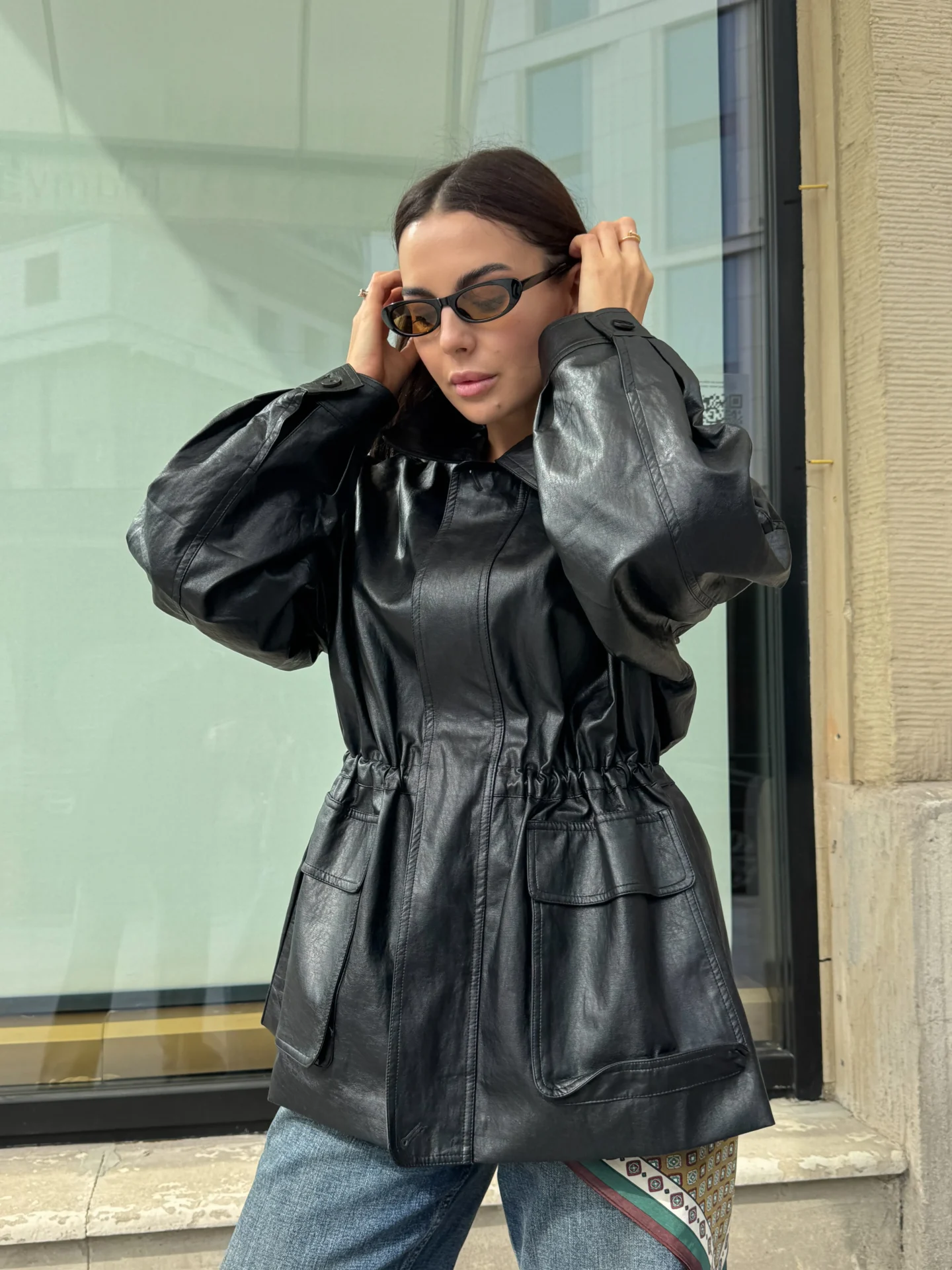 Куртка-сорочка Oversize з еко-шкіри - Зображення 5