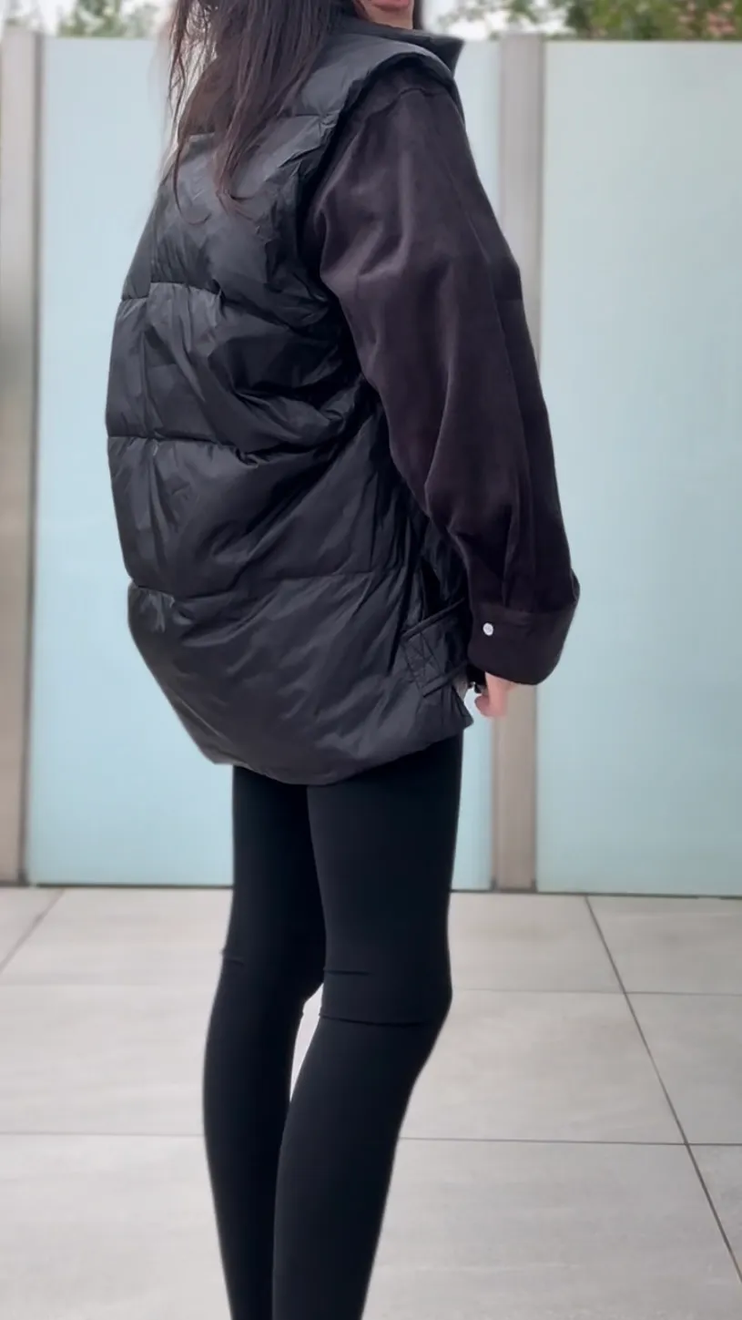 Пуховий жилет oversize чорний - Зображення 4