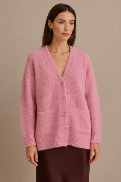 Рожевий кардиган оверсайз