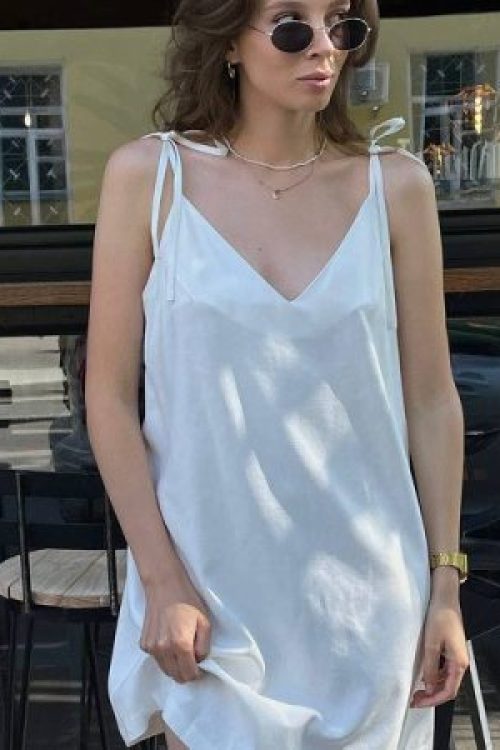 Сарафан на зав’язках (молочний)