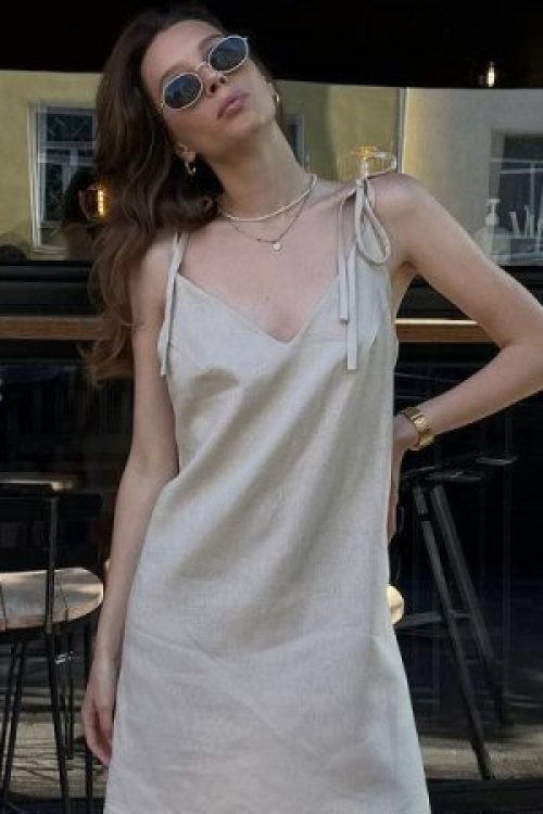 Сарафан на зав’язках (бежевий)