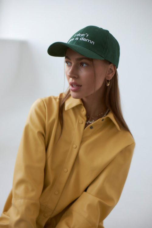 Зелена бавовняна кепка i don’t give a damn