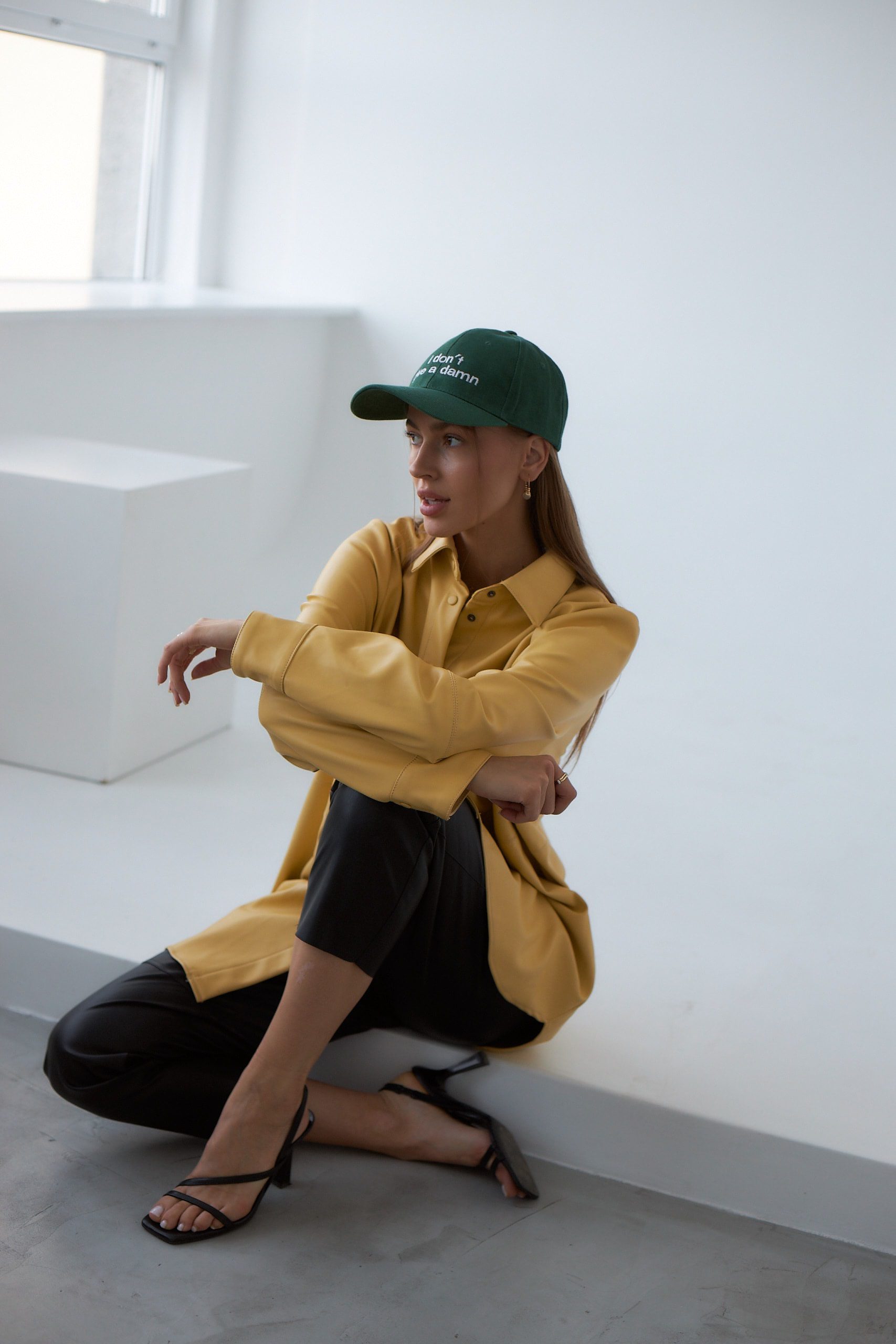 Зелена бавовняна кепка i don't give a damn - Зображення 2