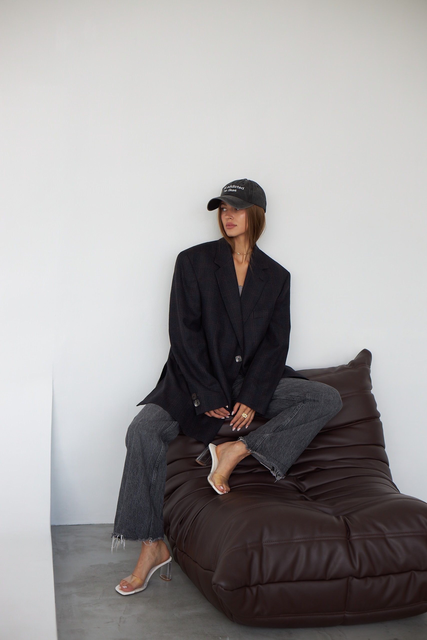 Джинсова сіра кепка not addicted to likes - Зображення 3