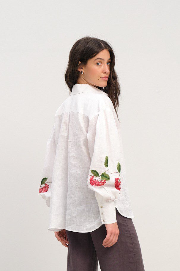 Сорочка з ручною вишивкою калини - Зображення 6