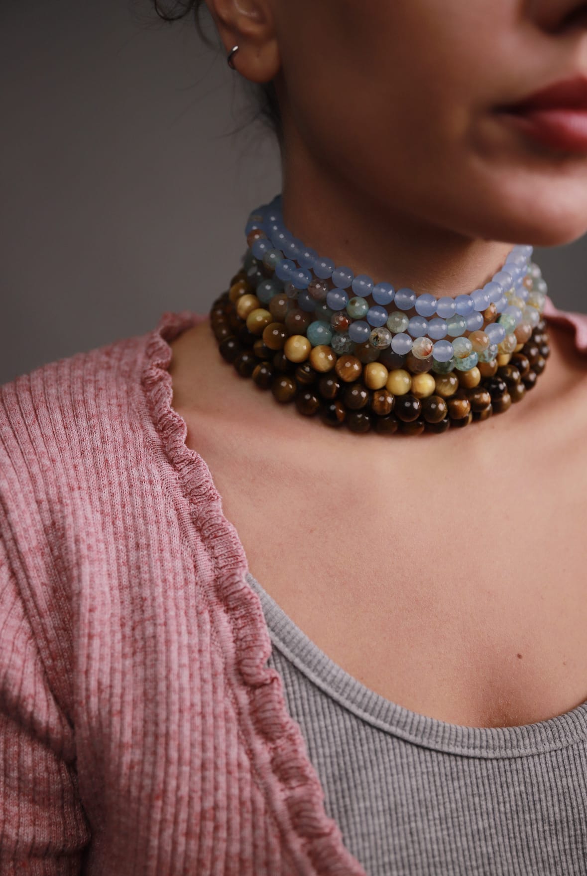 Семирядний градієнтний з агату та тигрового ока - Зображення 4