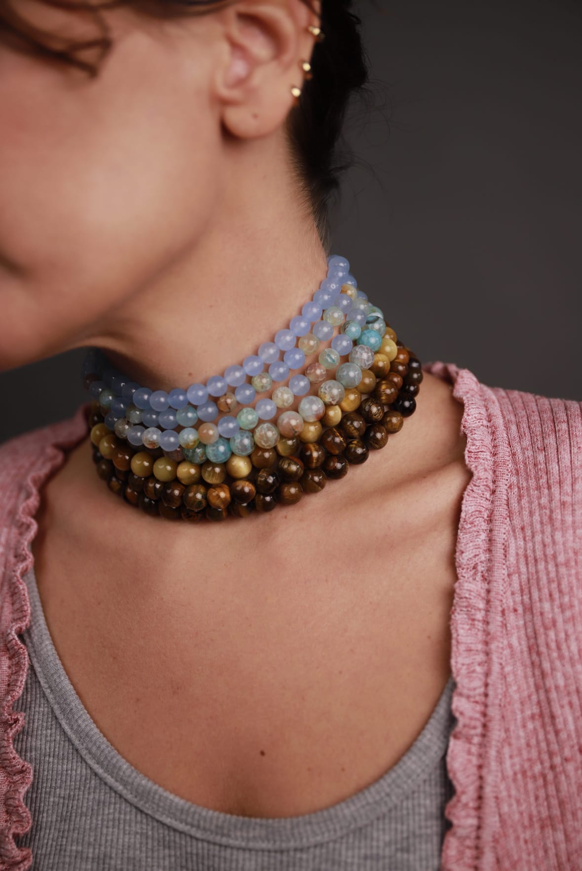 Семирядний градієнтний з агату та тигрового ока - Зображення 3