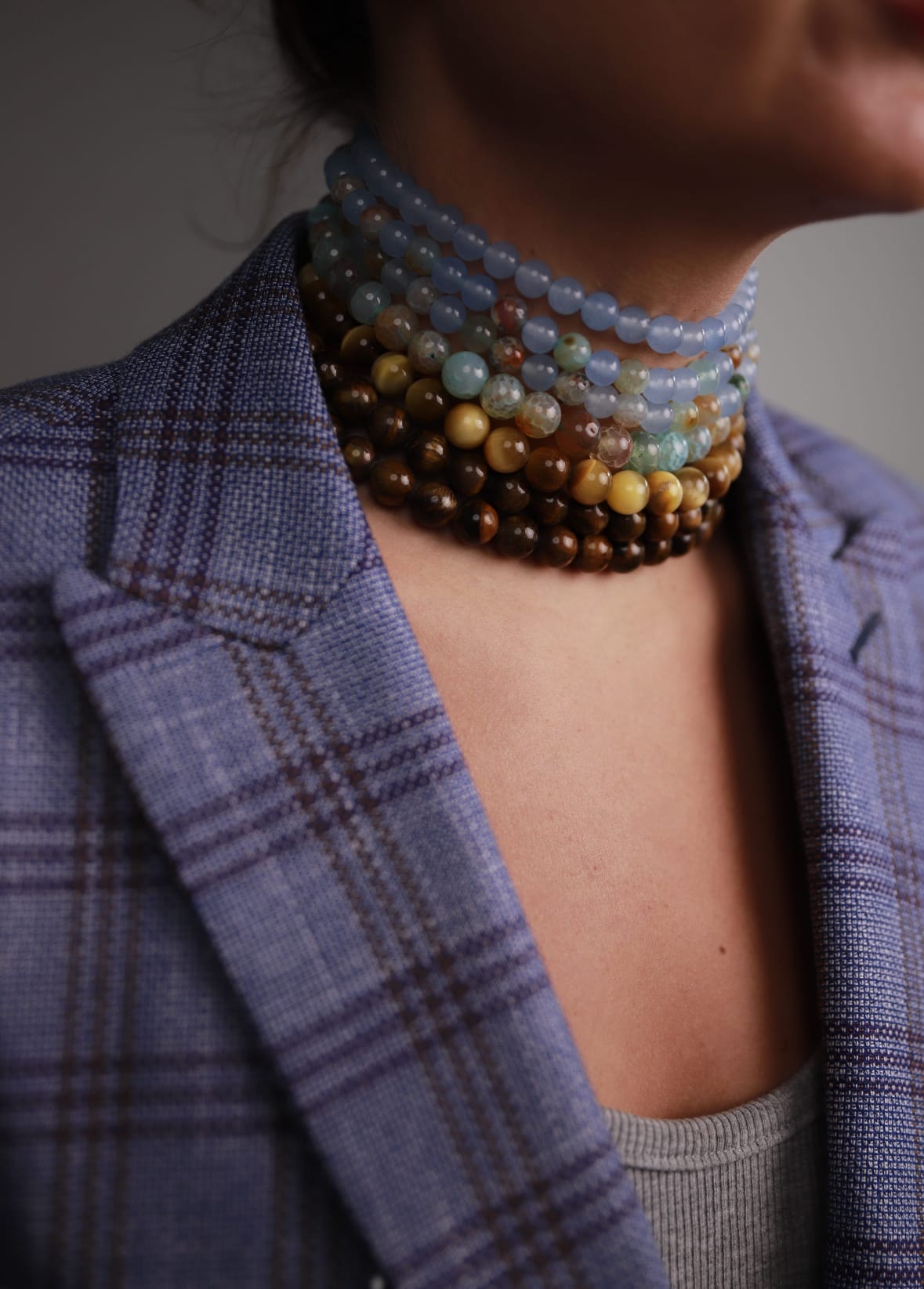 Семирядний градієнтний з агату та тигрового ока - Зображення 2