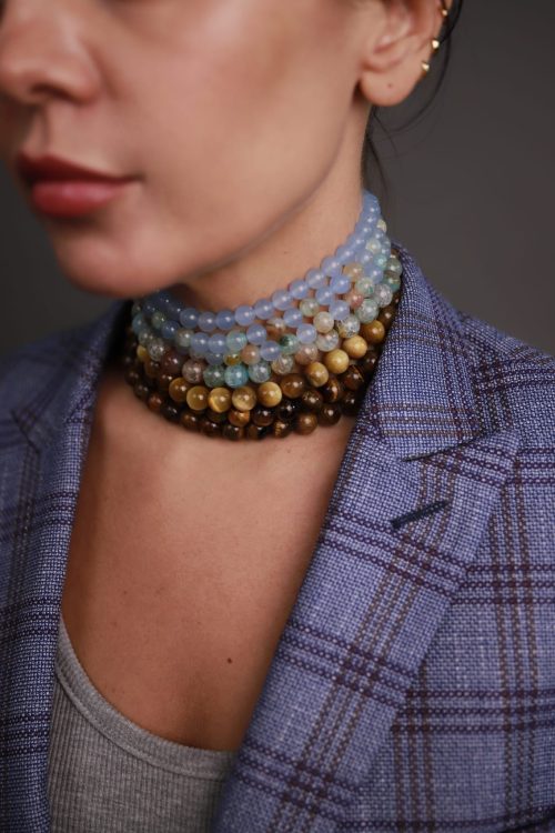 Семирядний градієнтний з агату та тигрового ока