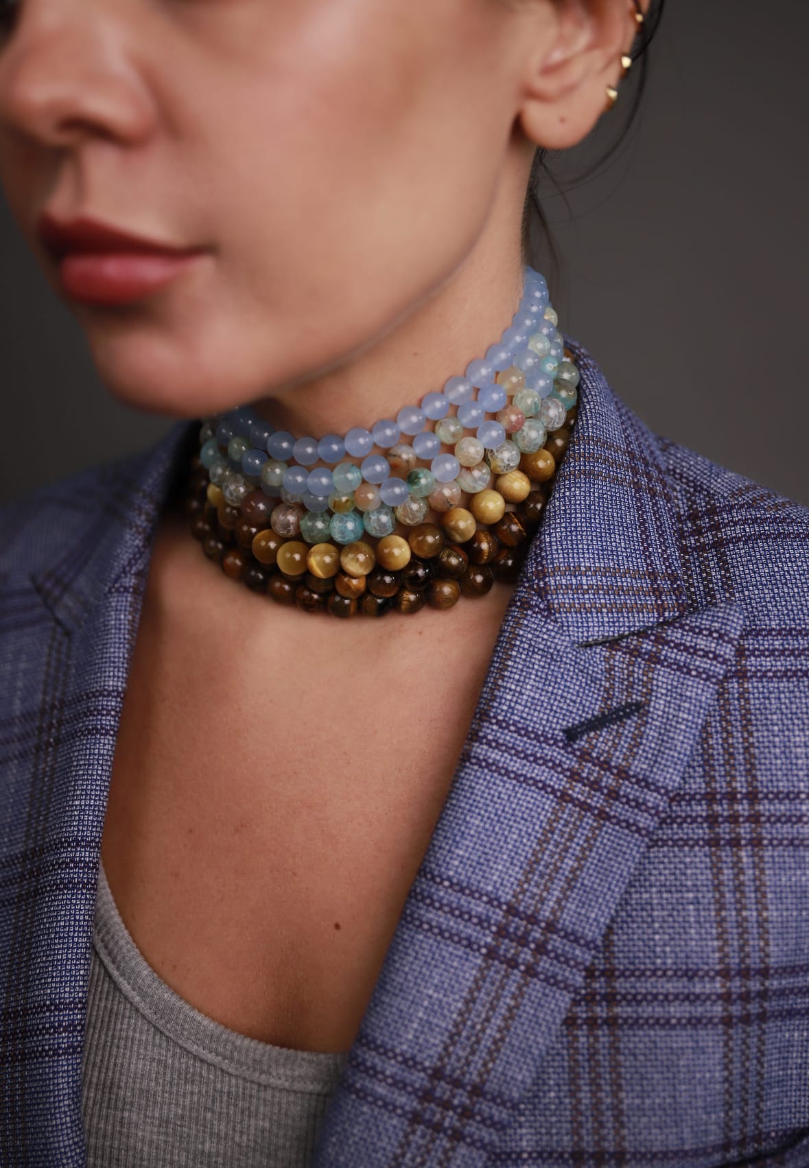 Семирядний градієнтний з агату та тигрового ока