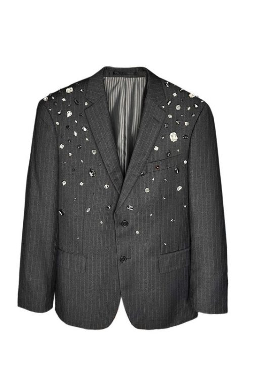 Сірий піджак з камінцями