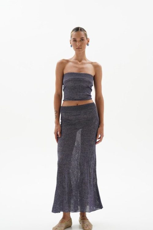 Ажурна максіспідниця фіолет