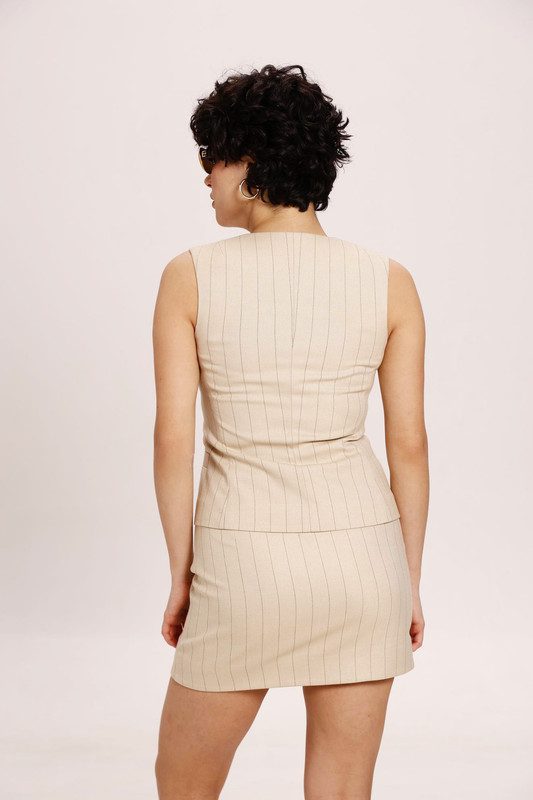 Жилетка бежева в смужку - Зображення 2