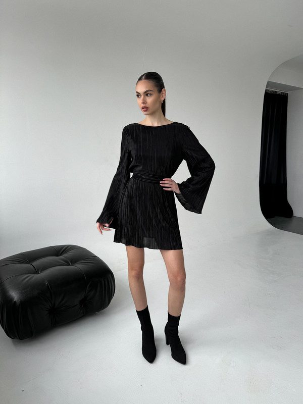 сукня пліссе чорна - Зображення 5