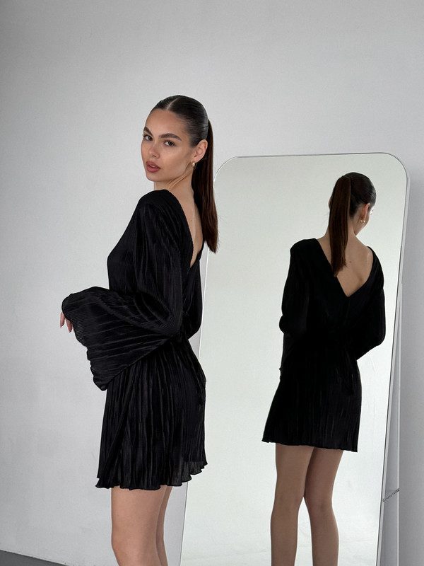 сукня пліссе чорна - Зображення 6