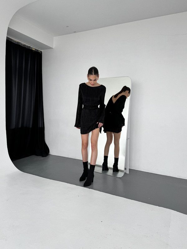 сукня пліссе чорна - Зображення 7