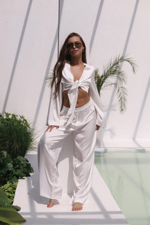 Костюм із преміального шовк-сатину