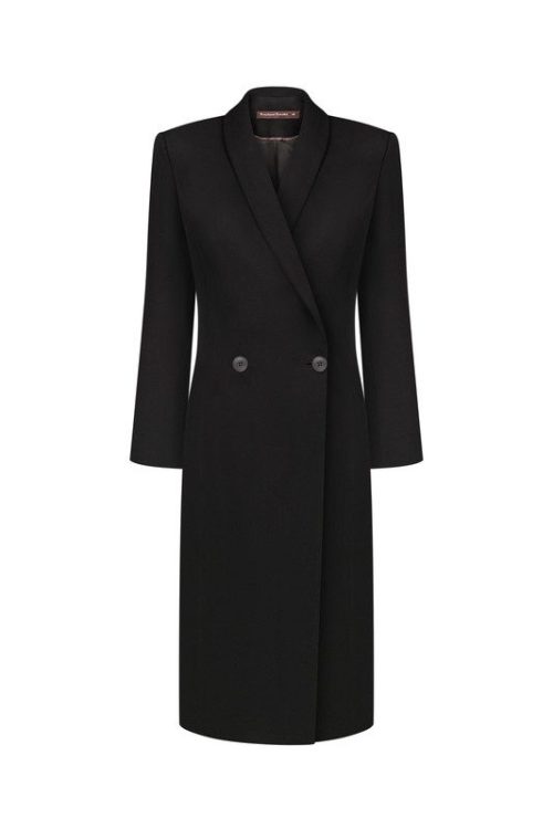 Кашемірове пальто з шалевим коміром