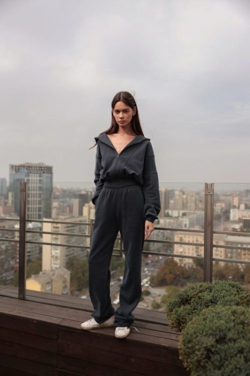 Костюм Cropped сірий