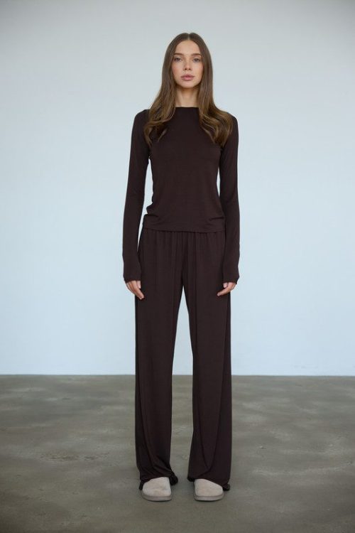 Лонгслів та штани SECOND SKIN шоколад