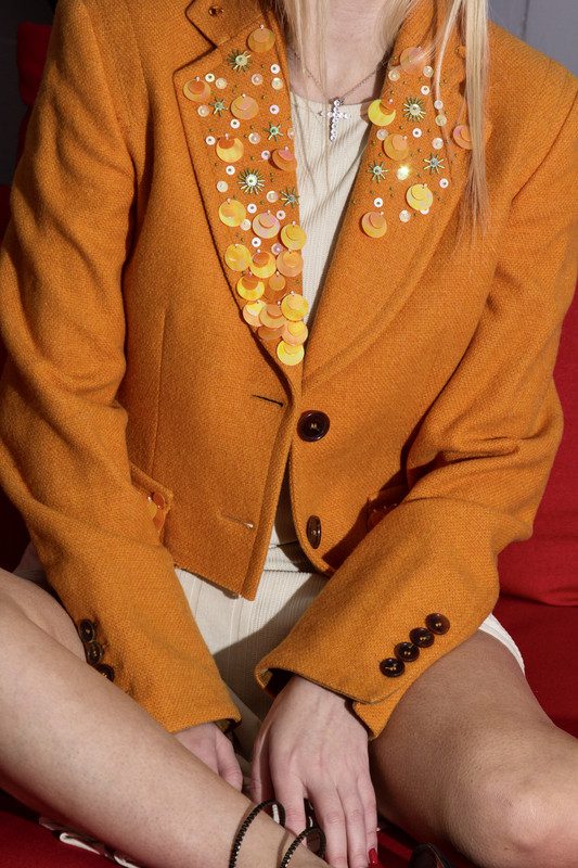 Помаранчевий укорочений піджак - Зображення 3