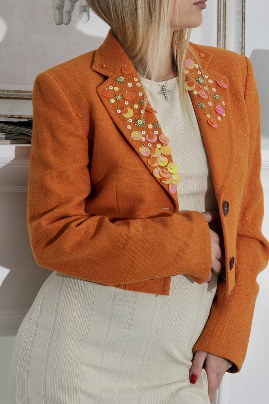 Помаранчевий укорочений піджак - Зображення 6