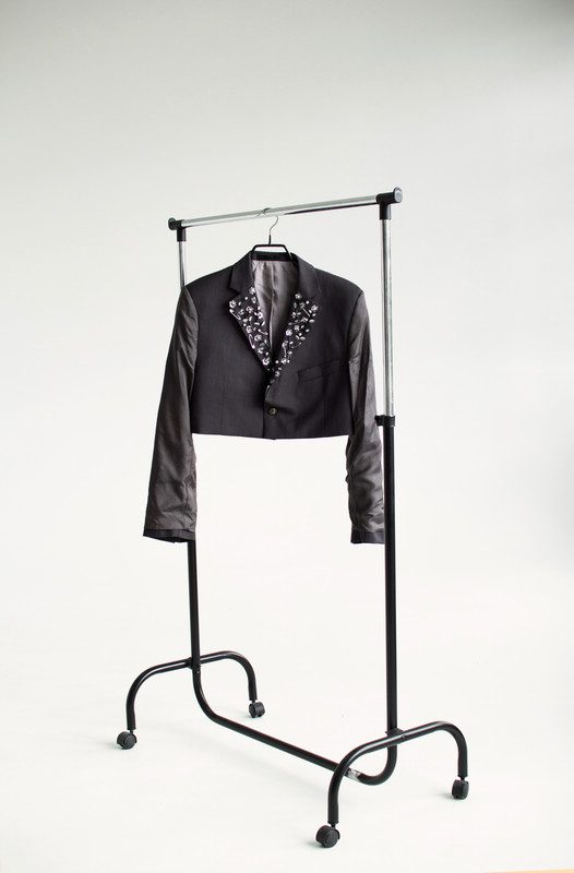 Укорочений сірий піджак з металіком - Зображення 7